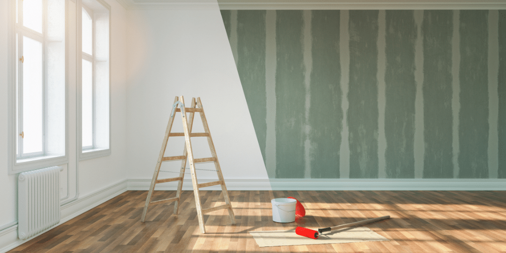 image montrant un mur avant et après des travaux de rénovation